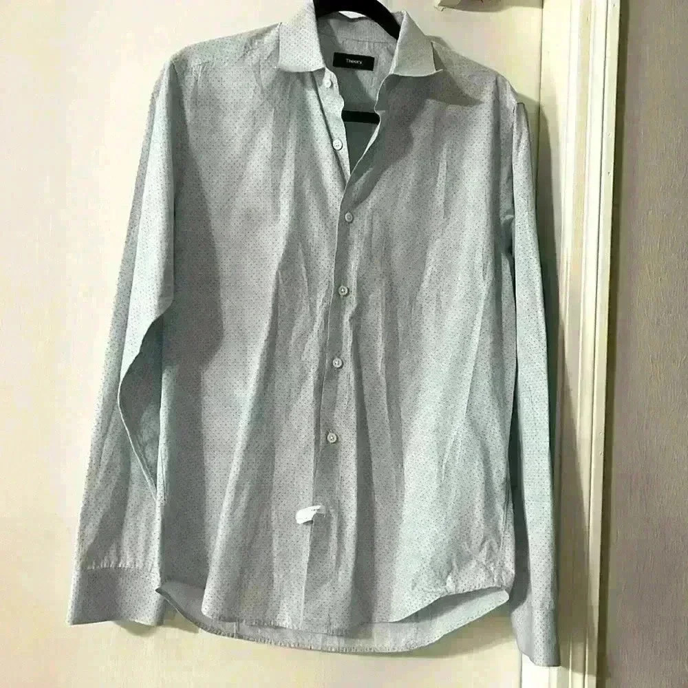 Theory Men's Dress Shirt Long Sleeve Regular Fit Button Up